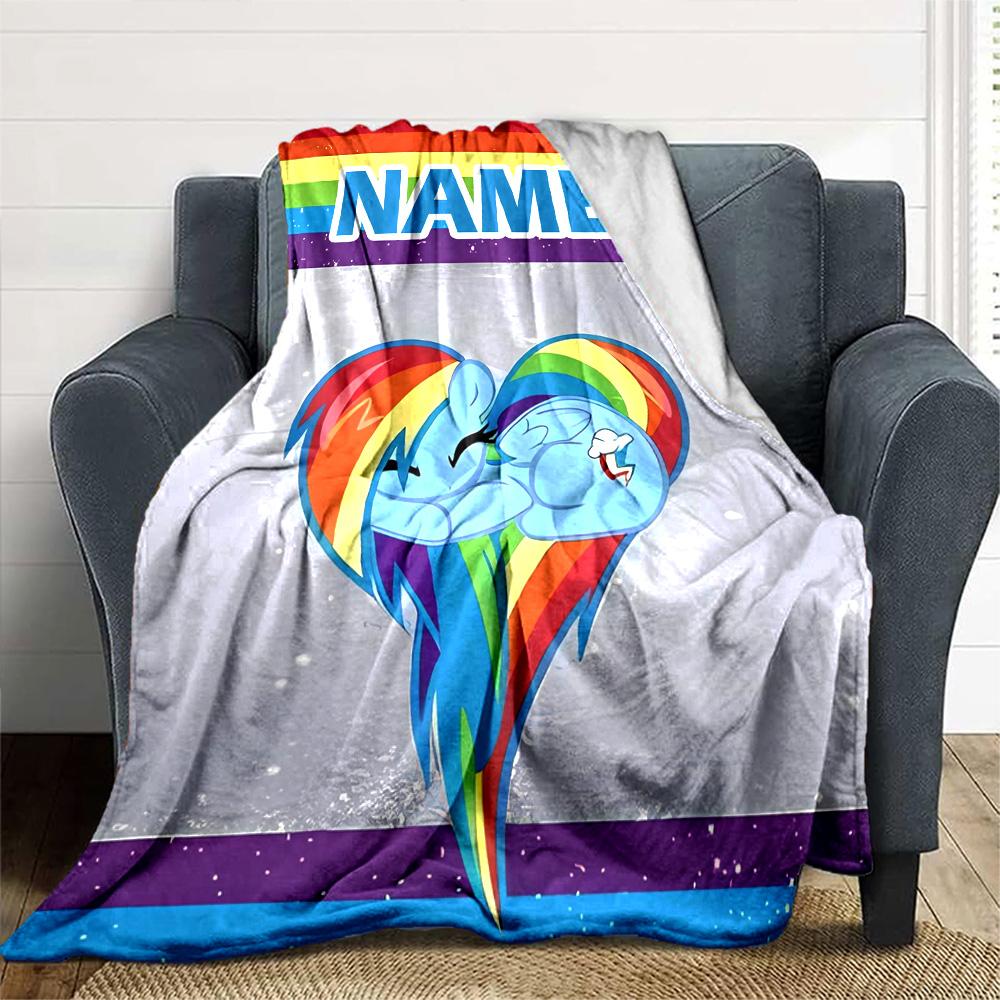 Customizable My Little Pony6 Throw Blanket – Personalized Name, All-Season Cozy Snug Blanket, Machine Washable, Personalized Blanket