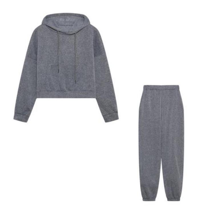 Fall Casual Tracksuit Set Women 2 Piece Outfits Long Sleeve Crop Hoodie and Jogger Pants Sweatsuit