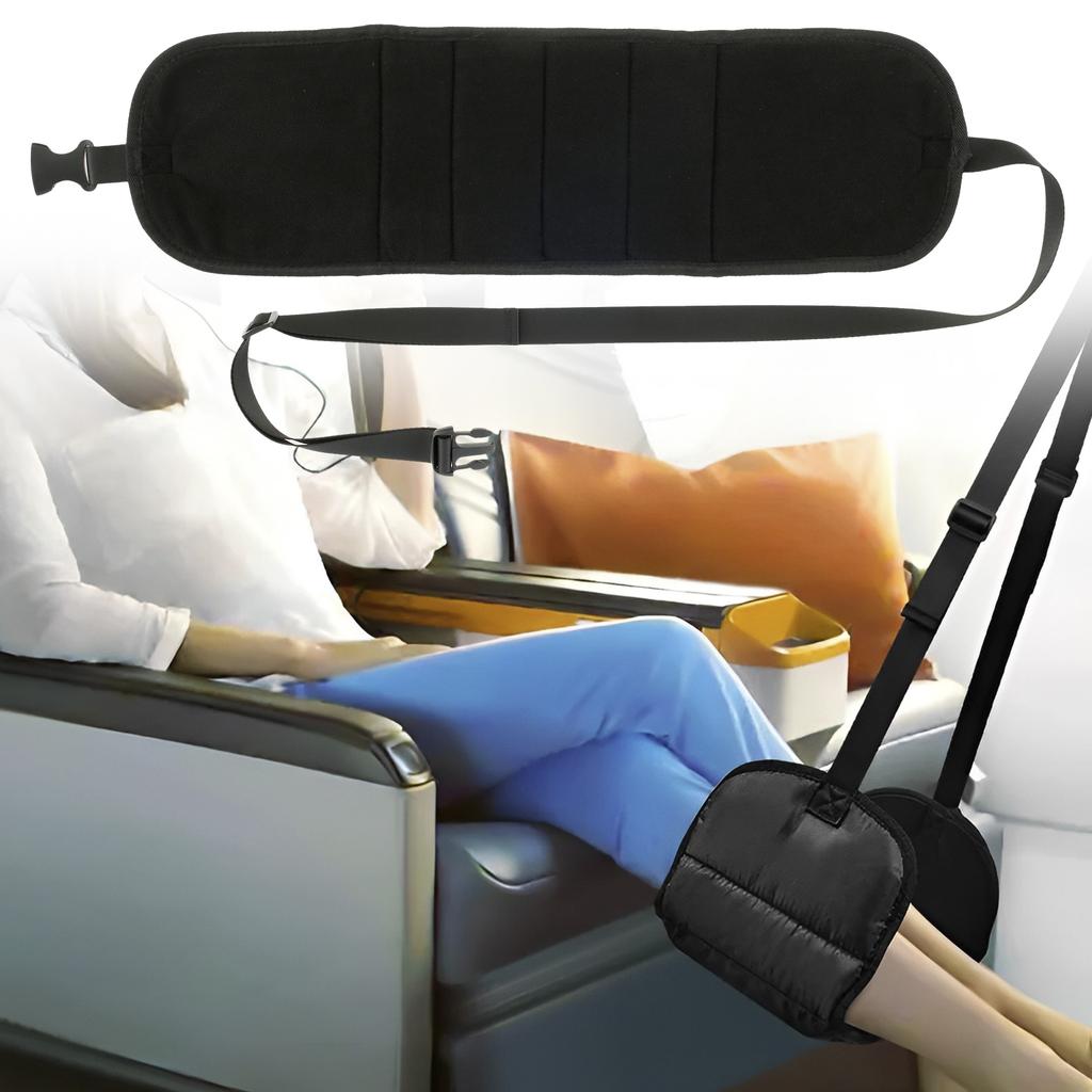 Portable Airplane Footrest Adjustable Foot Hammock Long Flight Essentials Office Footrests Leg Rest For Travel Home Rest Pad