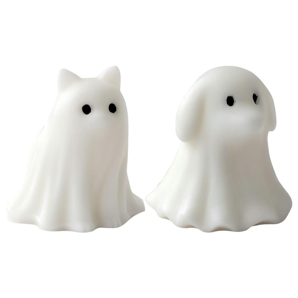 Cute Animal Puppy Kitten Spooky Silicone Mold DIY Ghost Aroma Candle Plaster Decoration Mould Halloween Candle Making Molds