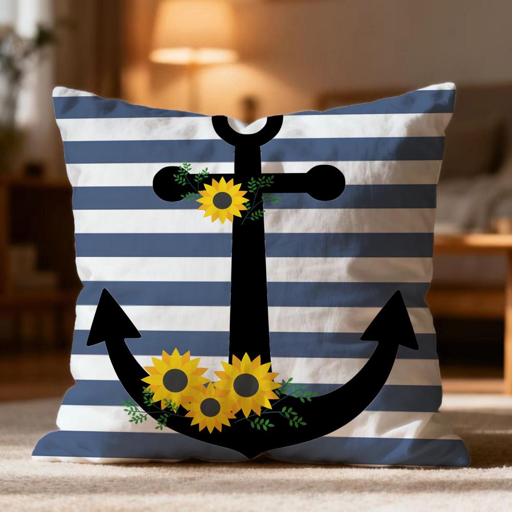 Popular OOcean Sailorer Cushion Cover Soft Washable Pillow Case Multi-Scene for Couch Bed Travel Office Use