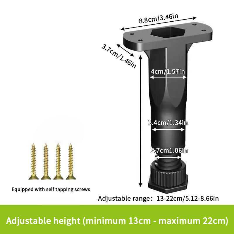 Telescopic Adjustable Bed Beam Support Foot Reinforced Plastic Furniture Leg Sofa Leg Bed Bottom Load Bearing Bracket