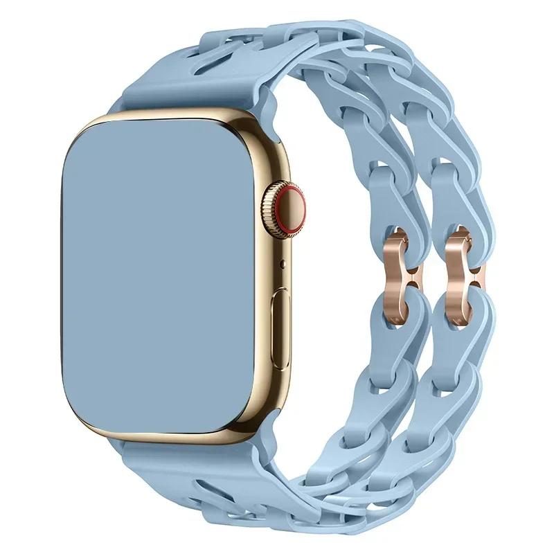 Silicone Strap for Apple Watch Ultra 2 Band 49 44 45 46 42 38 40 41mm Sport Correa Bracelet for Iwatch Series10 9 8 7 6 5 Se 4 3