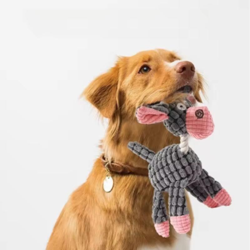 Donkey Shape Plush Dog Sounding Toy Interactive Bite Resistant Molar Training Decompress Pet Supplies for Dogs