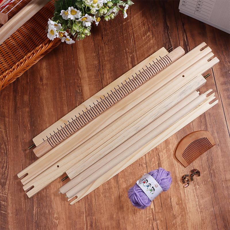 Wooden Multi-Craft Weaving Loom Set Warp ?Frame ?Loom Heddle Bar For Weave Board Weaver Tapestry Kids Beginner