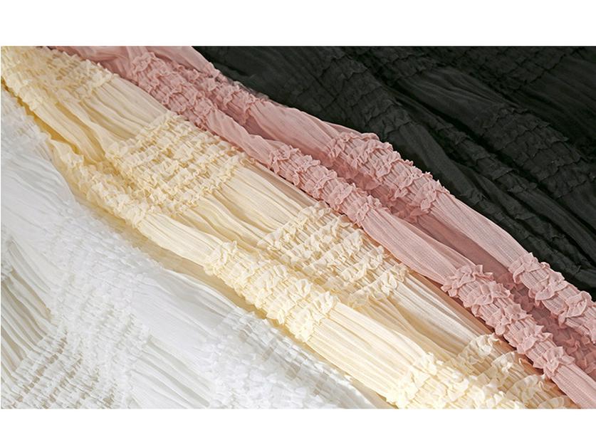 Women's Chiffon Crochet Striped Pleated Wedding & Evening Gown