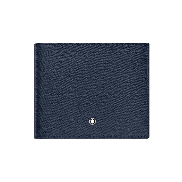 Montblanc Meisterstück Leather Wallet Men wallet Deep-Blue 128587 Gift Set(Basic Set+Box+Shopping Bag)