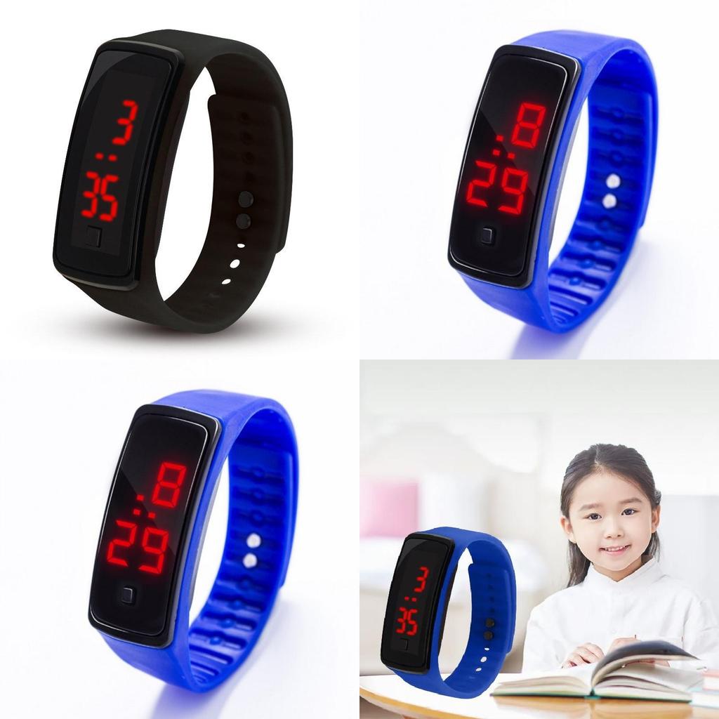 Childrens Digital Led Electronic Watch With Plastic Band For Kids And Students