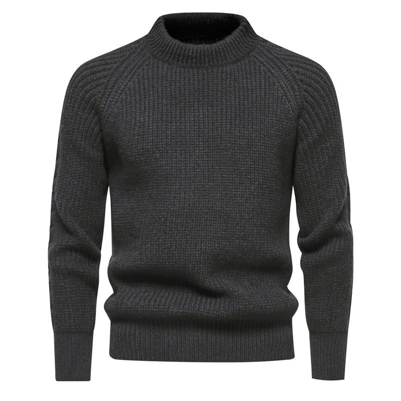 

Men s European Size Crew Neck Retro Knit Sweater - Solid Colors, Plus Size, Fall/Winter Collection L сірий колір