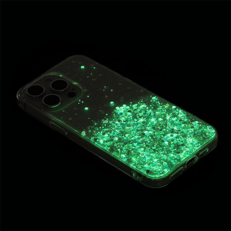 Glitzernde Nacht leuchtende TPU-Hülle für iPhone Air 17 16 15 13 12 11 Pro Max 14 Plus 17Pro 16Pro I Phone Flüssiger Treibsand Deckel