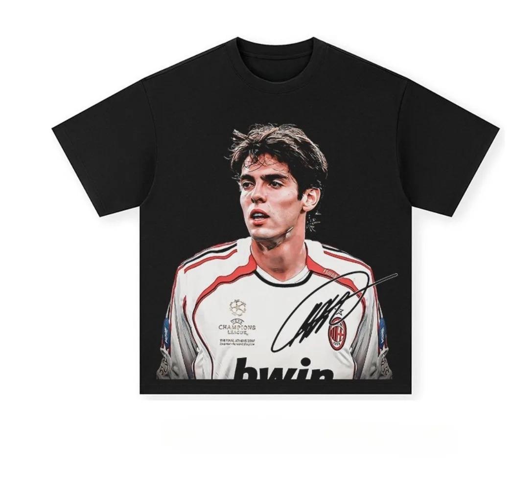 

Stylish White Kaká AC Milan Football Star Portrait Graphic Casual Cotton Short-Sleeve T-Shirt 4XL