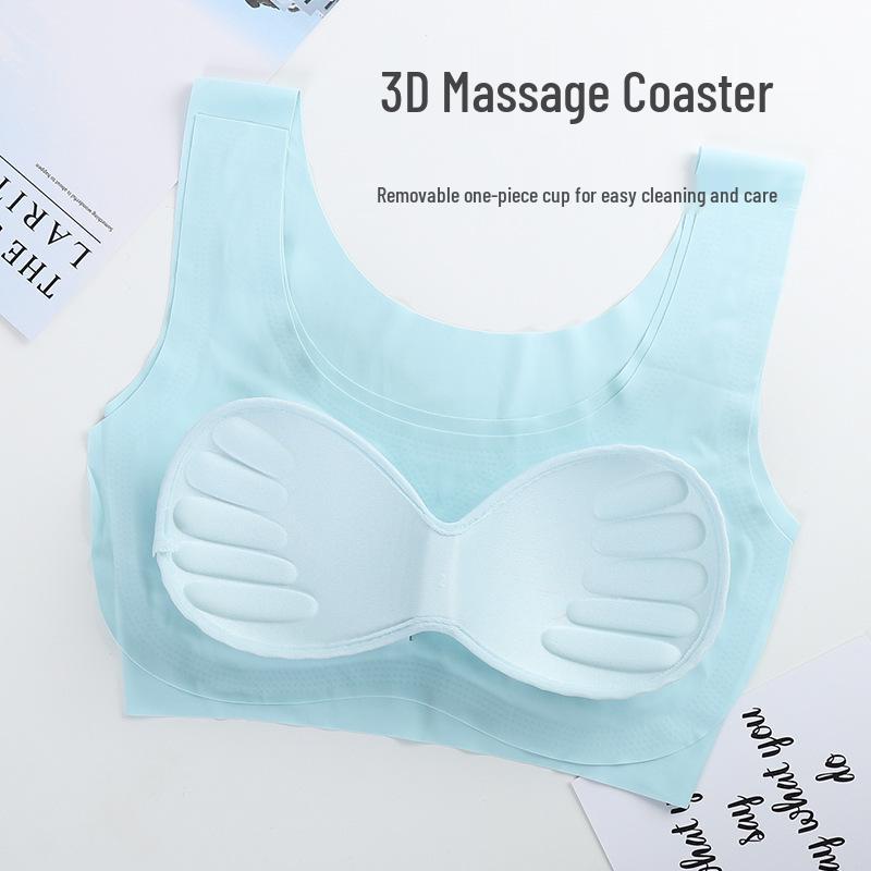 Comfortable Plus Size Wireless Seamless Ice Silk Sports Bra with Beautiful Back Design