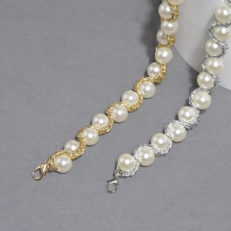 Pearl Woven Chain Waist Chain Women's Dress Accessories Versatile Elegant Waist-closing Chain Beaded Belt