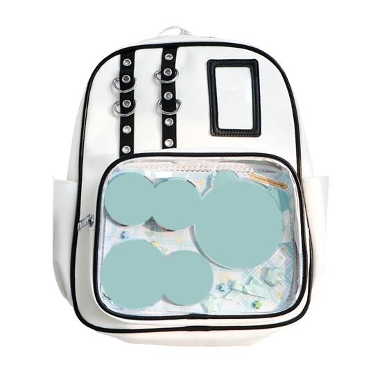 Ita Backpack Clear Anime Badge Display Backpack Teens Manga Merchandise Collectibles Holder Backpack with Front Window for Anime Exhibitions