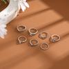Ring Set, Personalized Retro V-Shaped Flower Point Diamond 7-Piece Set Ring.
