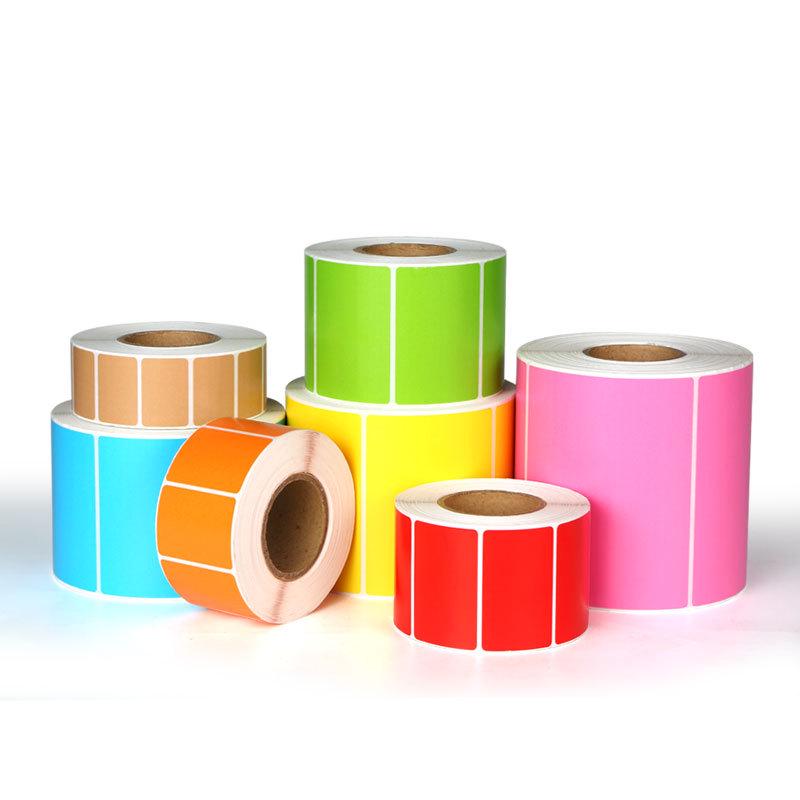 Multi-Color Triple-Proof Thermal Self-Adhesive Barcode Labels: Red, Orange, Yellow, Green, Blue, Pink, Brown - Printable and In Stock