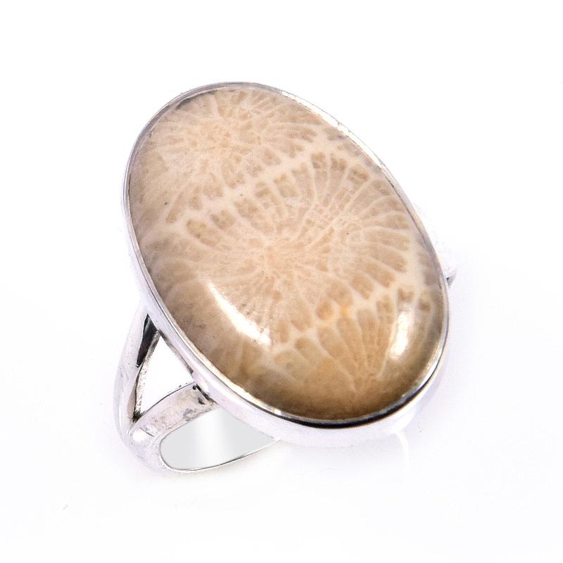 Piatră prețioasă Coral Fosil Natural Lucrat Manual Argint Sterling Solid 925 Inel M.6 c9p38