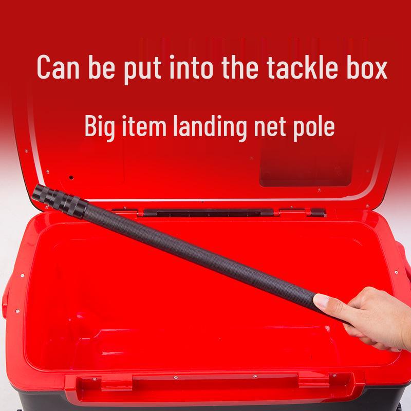 High Carbon 46T Telescopic Fishing Net Handle, 3m Jade Design, Portable Carbon Fiber Pole 1.3m, 54cm folded