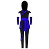 Costume Cosplay Ninja Unisex per Bambini Top con Cappuccio Stampa Drago Ampia Fascia Fondo Spaccato Set Guanti Pantaloni