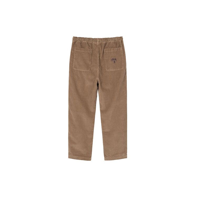 Stussy Solid Logo Embroidered Loose American Vintage Long Pants Men bottoms Brown 316063