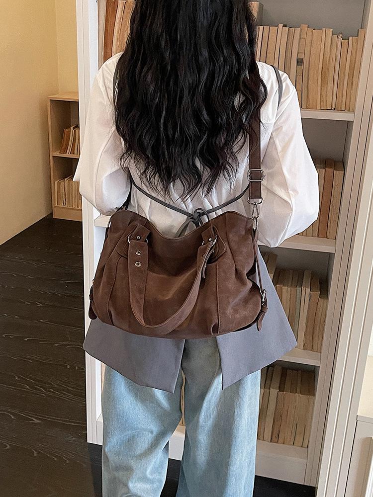 Stylish Large-Capacity Women's Tote: Versatile Solid Color Crossbody & Shoulder Bag