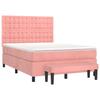 3138090 vidaXL Divan Bed with Mattress Pink 140x200 Cm Velvet