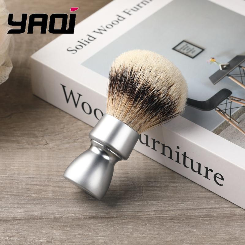 Yaqi Heavy Metal Handle Silvertip Badger Hair Shave Brush for Men Shaving