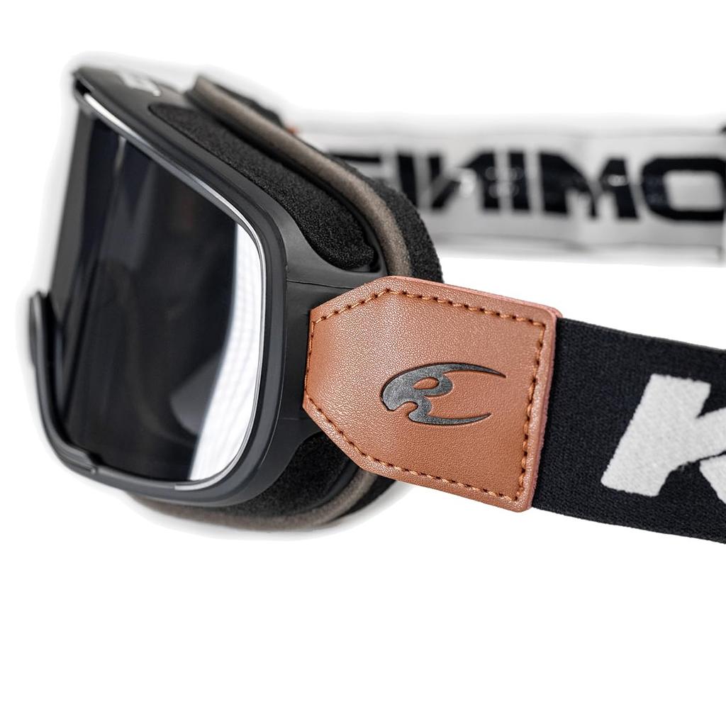 Komine Motorcycle Glasses UV Genuine Smoke Free HK-500 Goggles, Compatible, 99% Protection, Leather, Black,