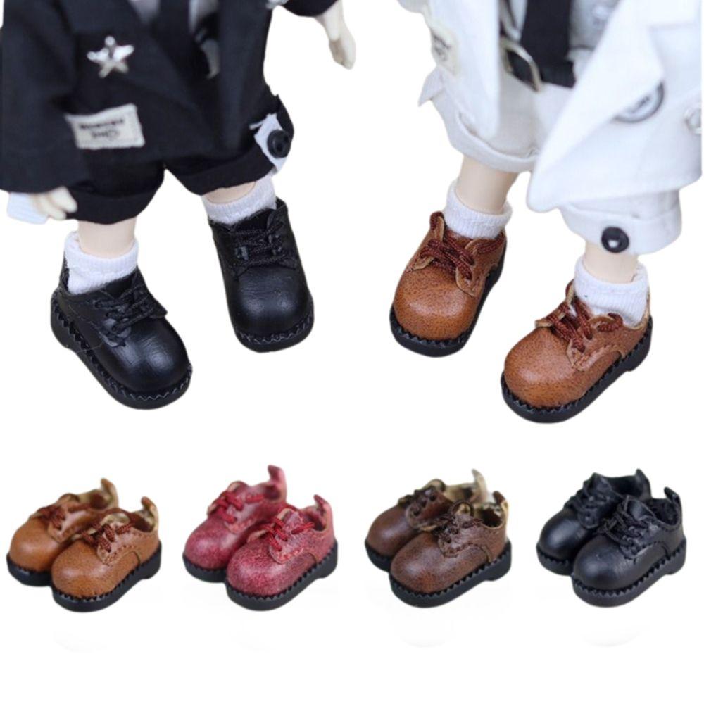Pretend Play Obitsu11 Shoes Dress Up Cowhide Dolls Shoes Doll Leather Boots  Doll Accessories