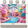 1pc Party Banner Candy Kingdom Theme Backdrop Decor For Polyester For Home Room Wall Decor Party Supplies Gift