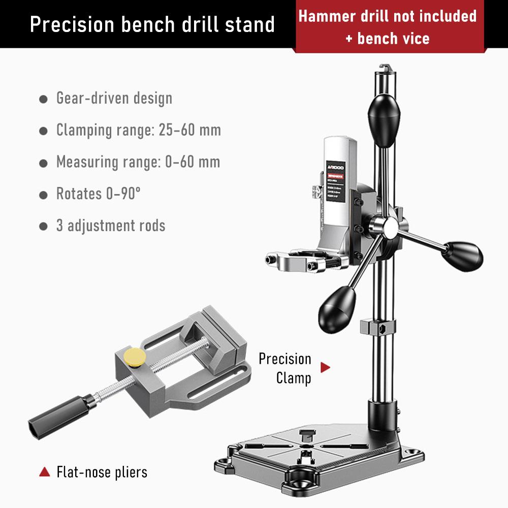 Multifunctional Bench Drill Press Stand High Precision Electric Drill Mount Duty Drill Stand for Home Use & Industrial Workshop