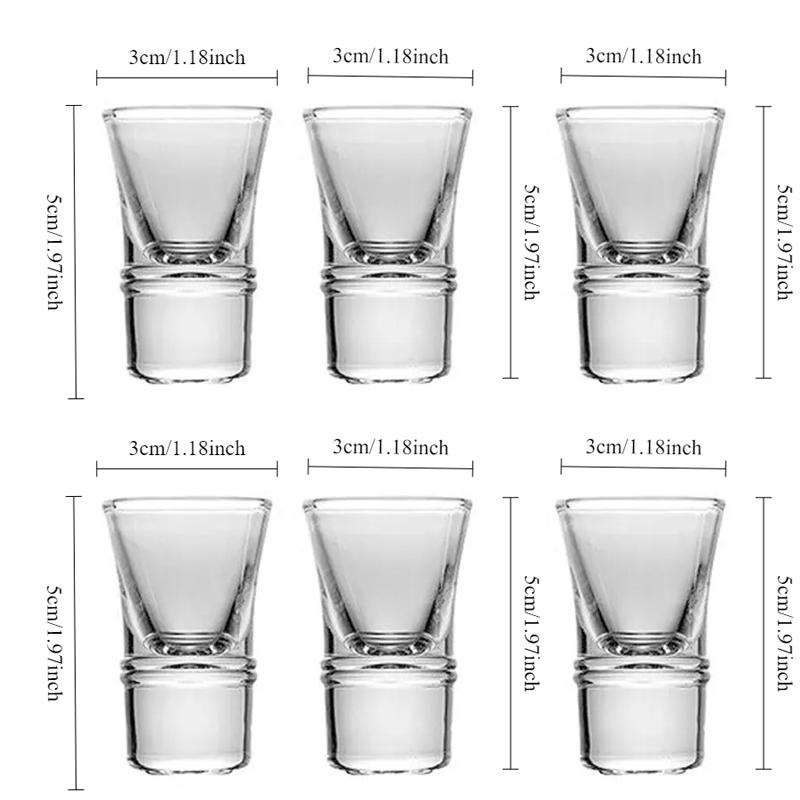 Luxury Whiskey Glass Drinkware Small Wine Glass Multiple Style Transparent Cocktail Glass Vodka Glass Simple High End Baijiu Cup 6pcs