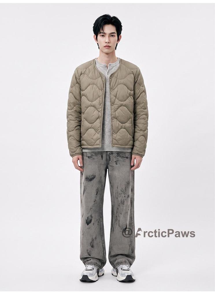 Men's Lightweight Collarless Down Jacket - Soft, Fashionable, Portable, 90% Duck Down for Autumn and Winter Warmth.