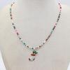 Santa Snowflake Seed Bead Necklace with Alloy Pendant