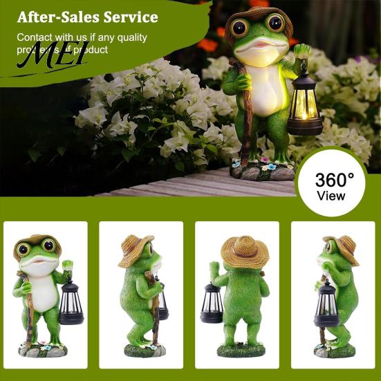 Outdoor-Solarleuchte Schwarze Katzenlaterne, Gartenpfahllampe, Wasserdichte Wichtel-Frosch-betriebene Lichterstatue, für Veranda, Garten, Rasen, Wegdekoration
