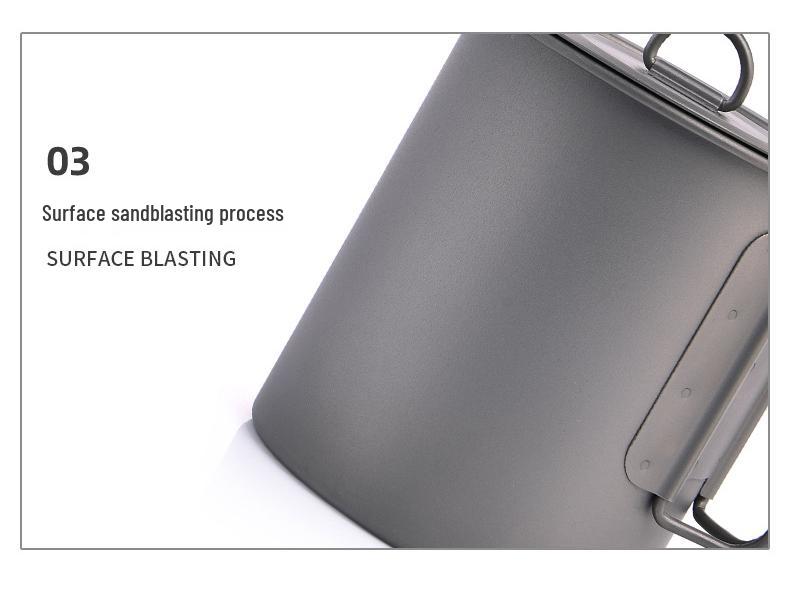 Widesea Lightweight Titanium Camping Cup with Lid - Portable and Easy to Store Tableware