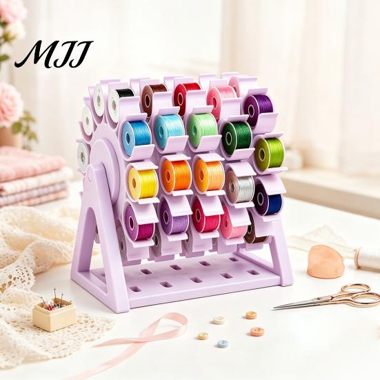 Thread Storage for Sewing Room Rotating Organizer, 60 Spools Capacity 360 Degree Swivel Wall Mounted Organizer Rack, Embroidery Holder Organization