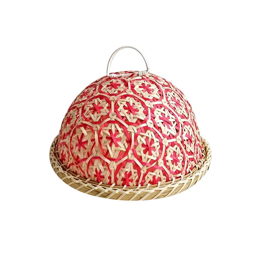 

Круглая хлебная корзина, защита от насекомых, накидка на обеденный стол, круглая крышка для фруктов, риса, остатков красный