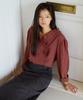 Poeteuseoul Double Button Check Blouse_Wine