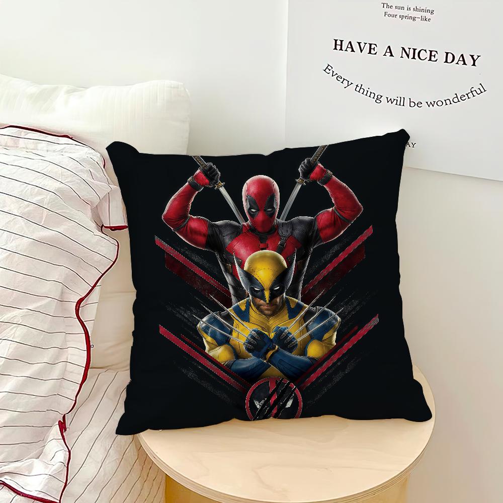 Movie Cool D-Deadpool W-Wolverine Ml Cushion Cover Soft Hogar Pillowcase For Sofa Living Room Bed Home Decor Protective Covers