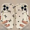 Black Bowknot Heart Phone Case for iPhone 17 Air 16 15 14 13 12 11 Pro Max Plus 16E XR XS X 7 8 Shockproof Silicone Back Cover