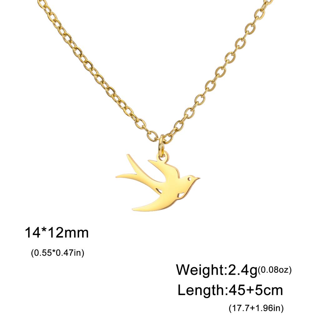 Swallow Pendant Stainless Steel Necklace Men's And Women's Fashionable Animal Inspired Jewelry Gift Super Natural Inspiration