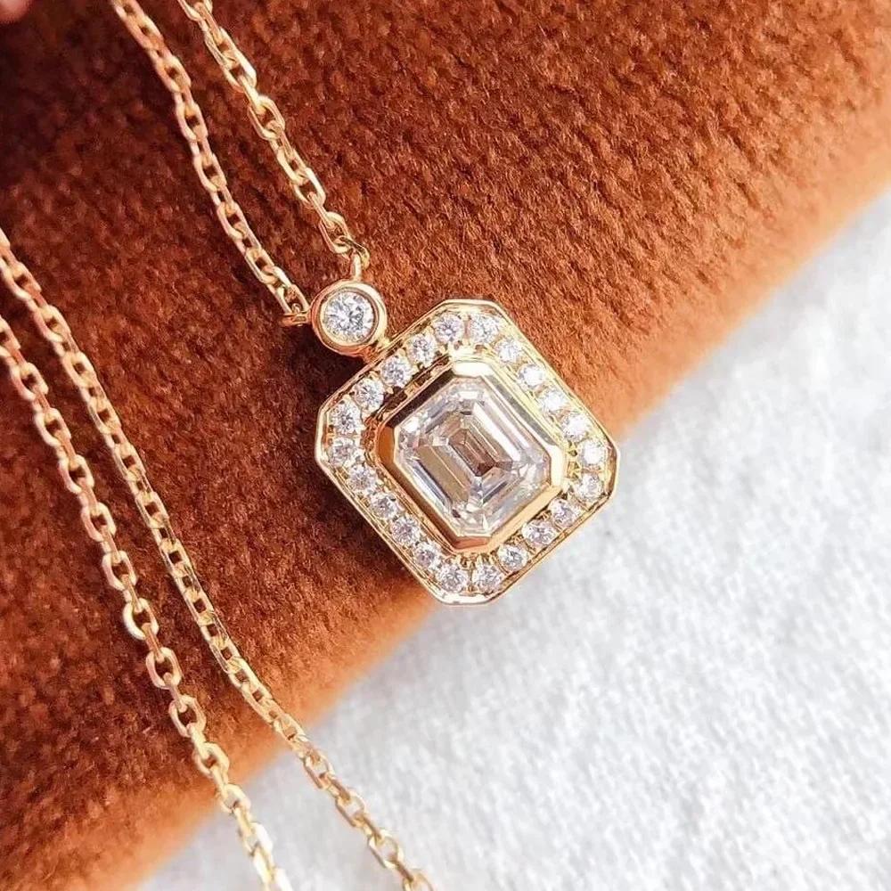 European And American Gold Heart-Shaped Zircon Simple Necklace For Women, High-End Fashion Temperament, Niche Design, Jewelry Wh