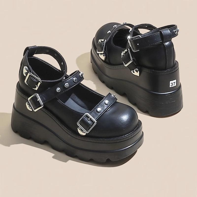 Fashion Mary Jane Women's 2025 New Spice Girl Round Head Versatile Single Sweet and Cool Heightening Platform Muffin Shoes Large Size