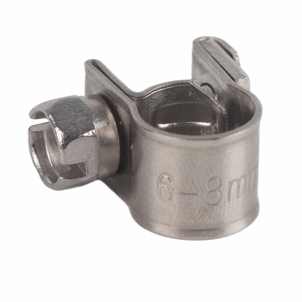 10pcs Stainless Steel   Fuel Line Pipe Hose Clamp Clip 6mm‑20mm Optional Size