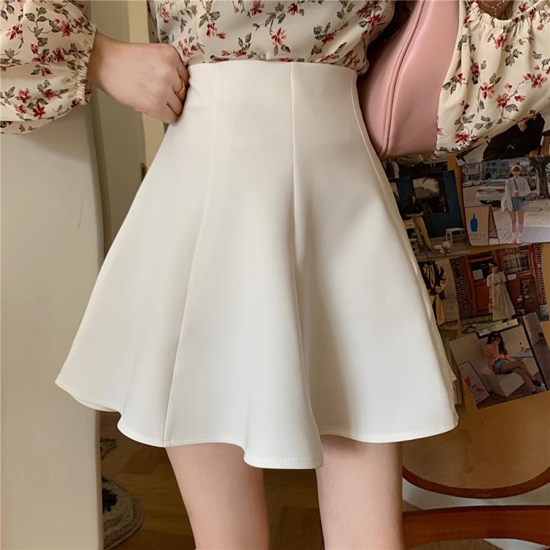 Korean Style Plus-Size Multi-Color High-Waisted Slimming A-Line Skirt for Women