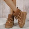 Women's Ankle Boots Winter Platform Snow Boots  Fur Flats Casual Shoes Designer Lace Up Plush Sneaker Non-Slip Botas Mujer