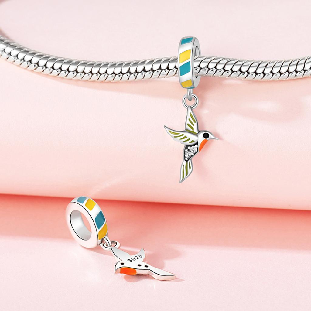 Beads Copper Charms Original Swallow Bird Pendant Beads Fit Bracelet Jewelry Diy Women Fine Gift Accessory