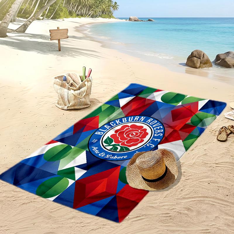 Telo Mare con Stampa Calcio Blackburn Rovers, Telo Grande Morbido Asciugatura Rapida per Spiaggia Campeggio Nuoto
