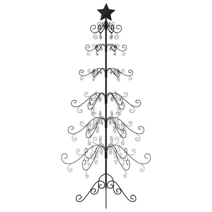 VidaXL Arbre de Noël en métal pour décoration noir 215 cm 359609